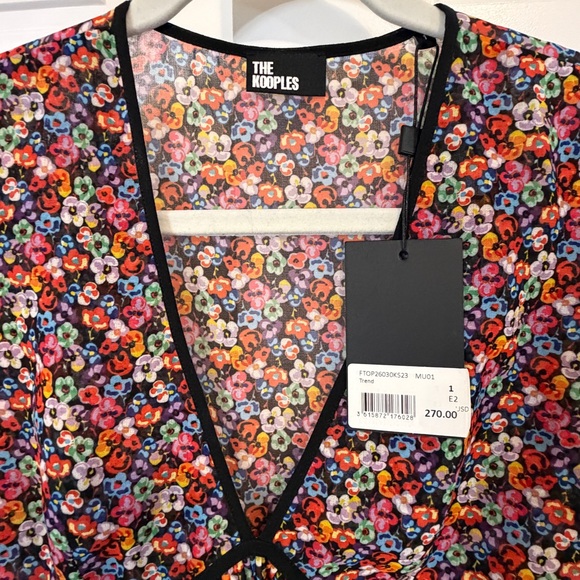 The Kooples Tops - NWT - The Kooples Floral Pleated Boho Blouse – Small - Luxury Parisian Chic